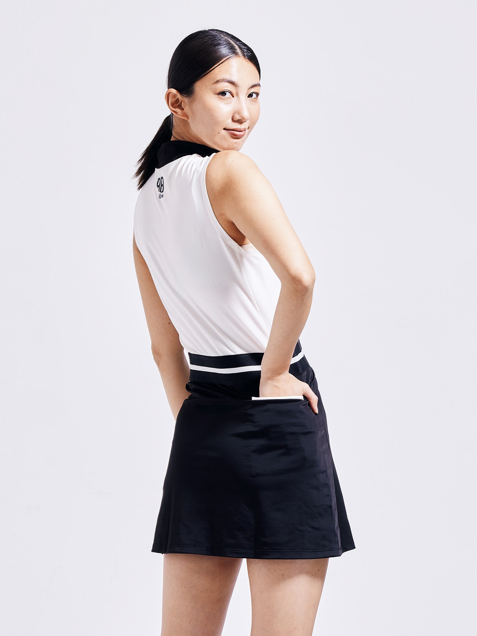 PHABOL® Mock Neck Sleeveless Dress