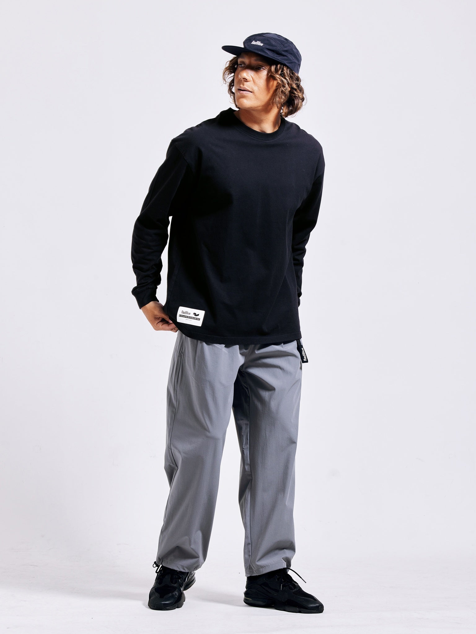 90's nylon wide jogger pants
