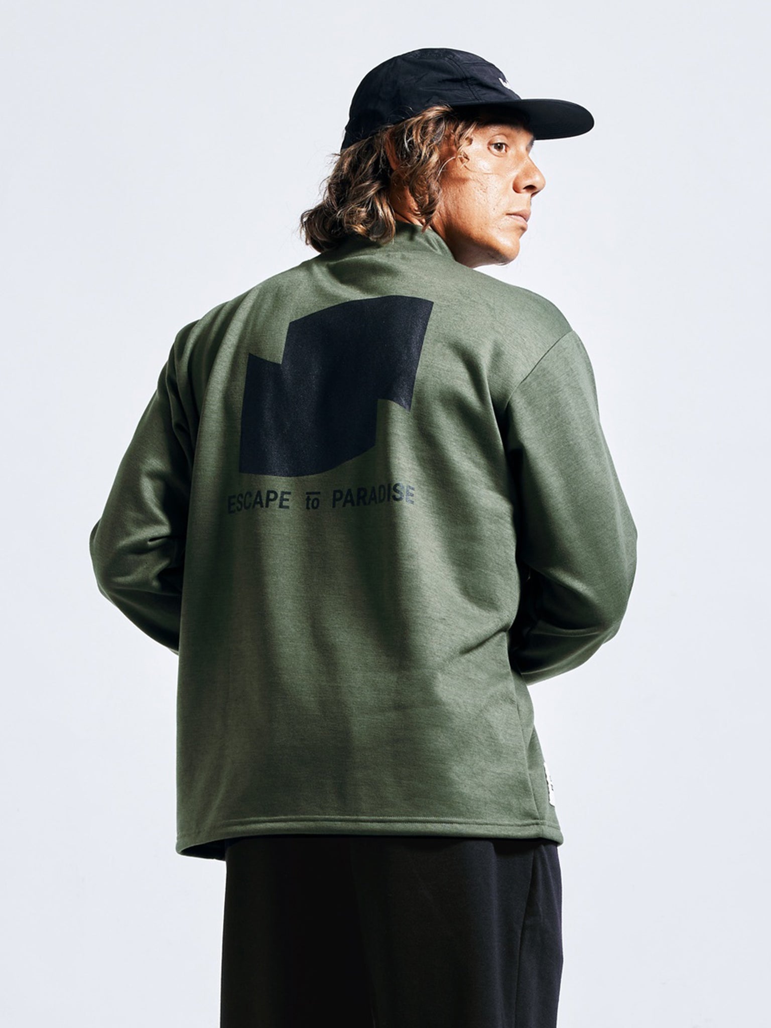 ウールタッチモックネックロングスリーブ