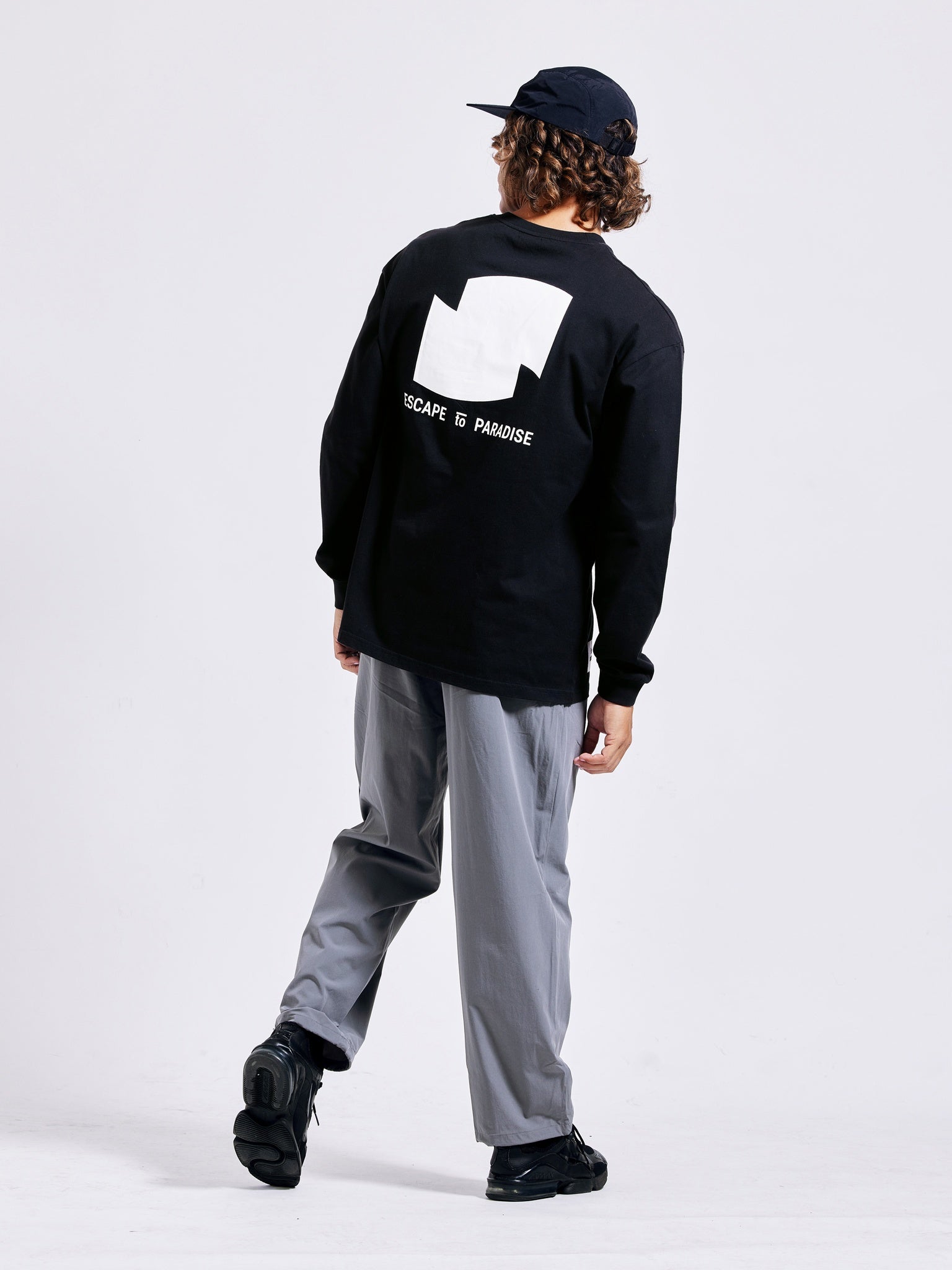 90's nylon wide jogger pants