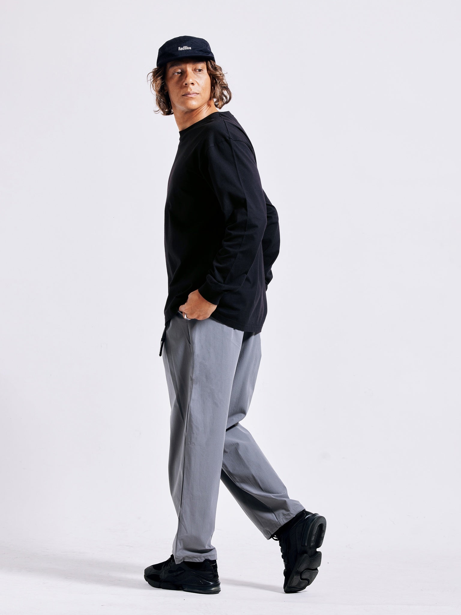 90's nylon wide jogger pants