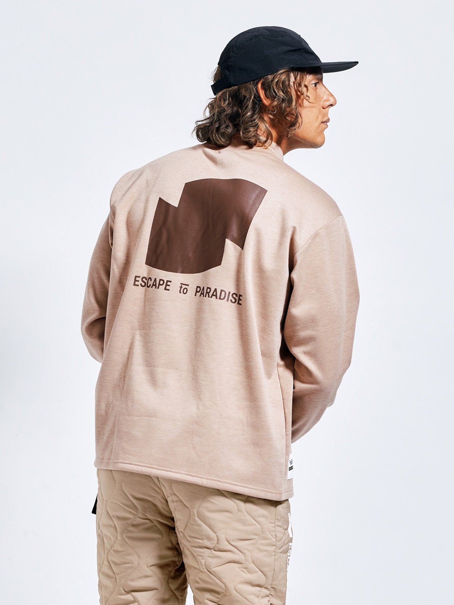 ウールタッチモックネックロングスリーブ