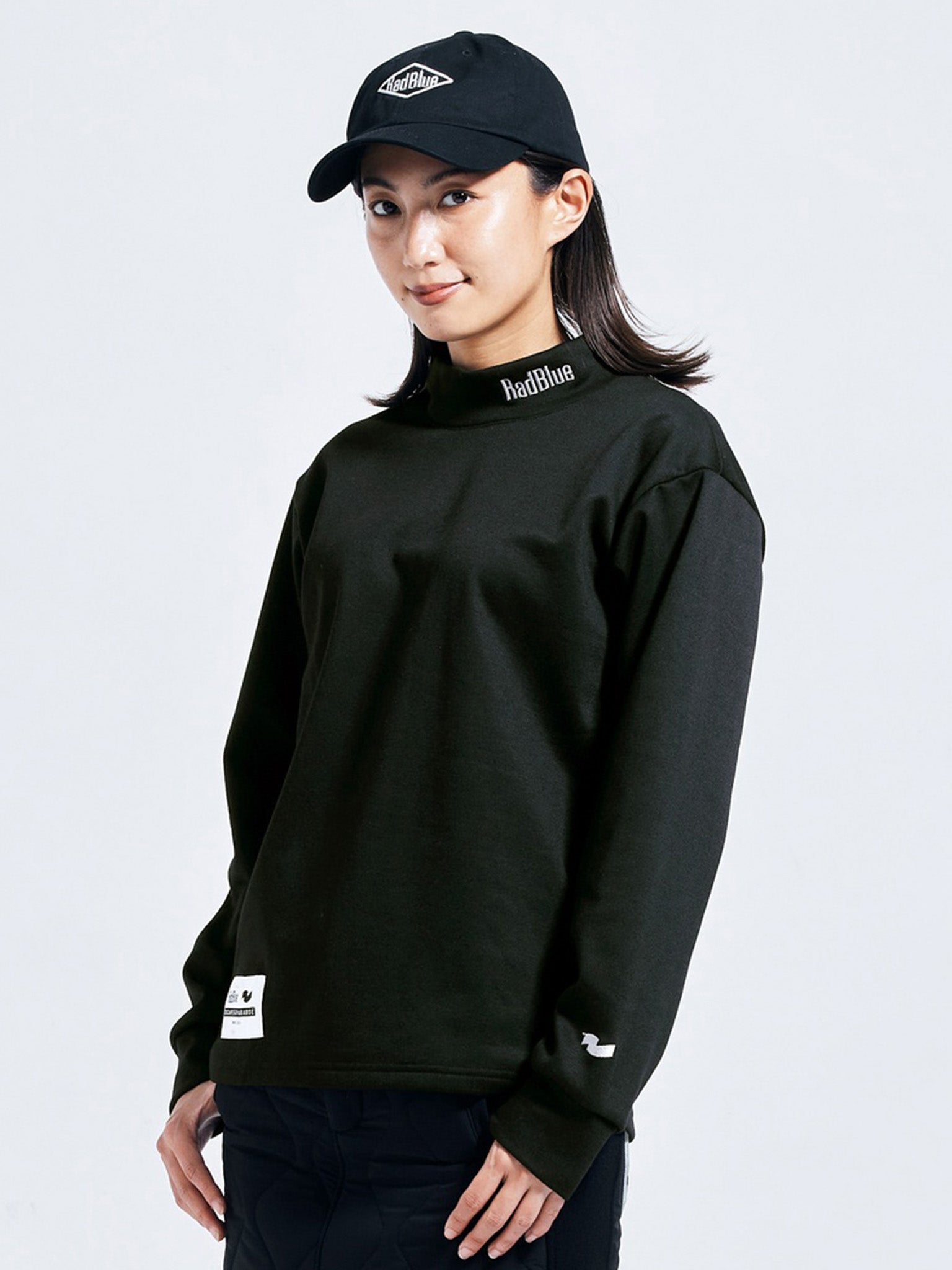 Women's ウールタッチモックネックロングスリーブ