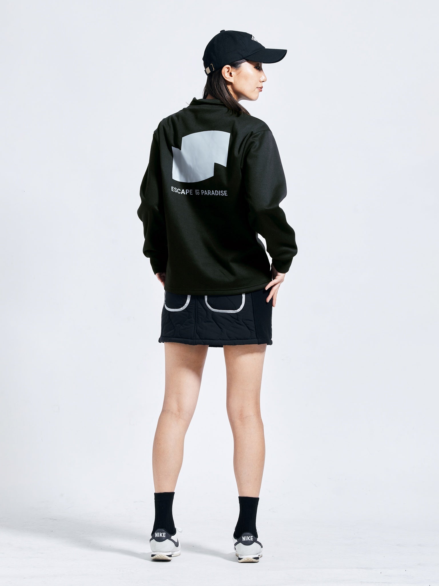 Women's ウールタッチモックネックロングスリーブ