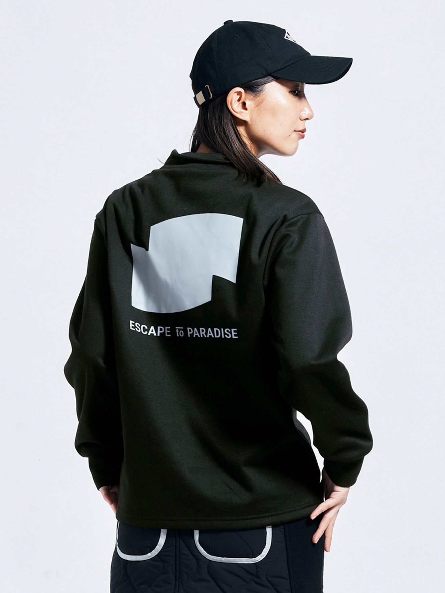Women's ウールタッチモックネックロングスリーブ