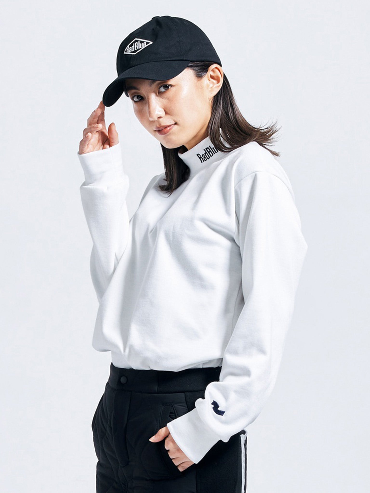 Women's ウールタッチモックネックロングスリーブ