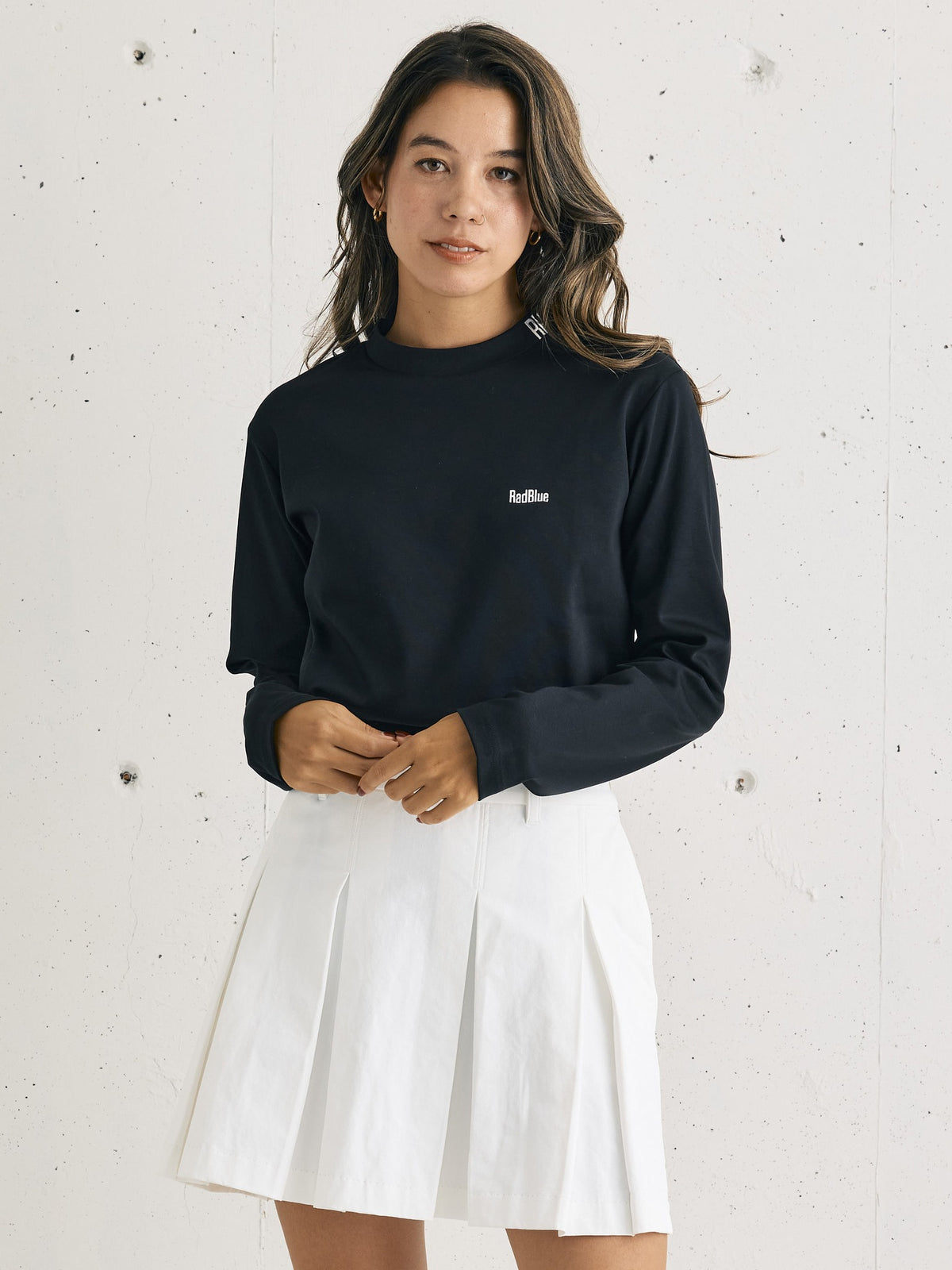 Women's スムースモックネック ロングスリーブTシャツ 1