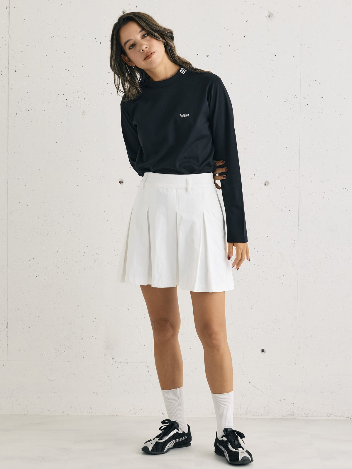 Women's スムースモックネック ロングスリーブTシャツ 2