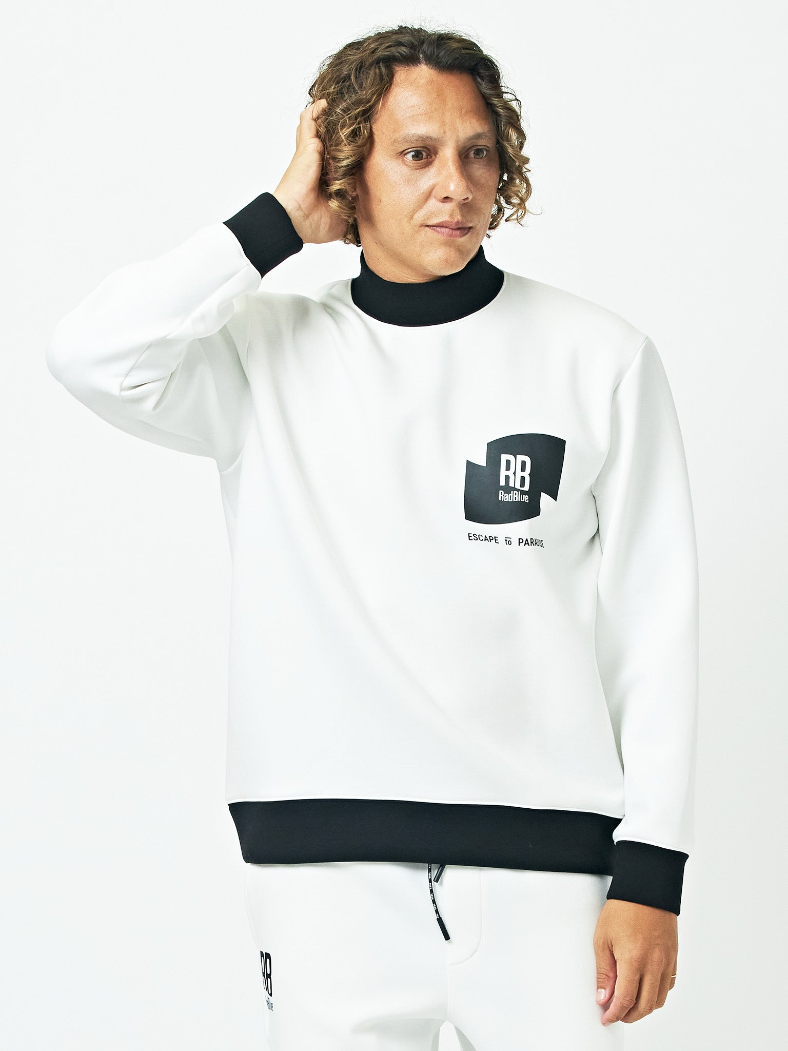 Air Tension® Two-Tone Mock Neck Sweatshirt