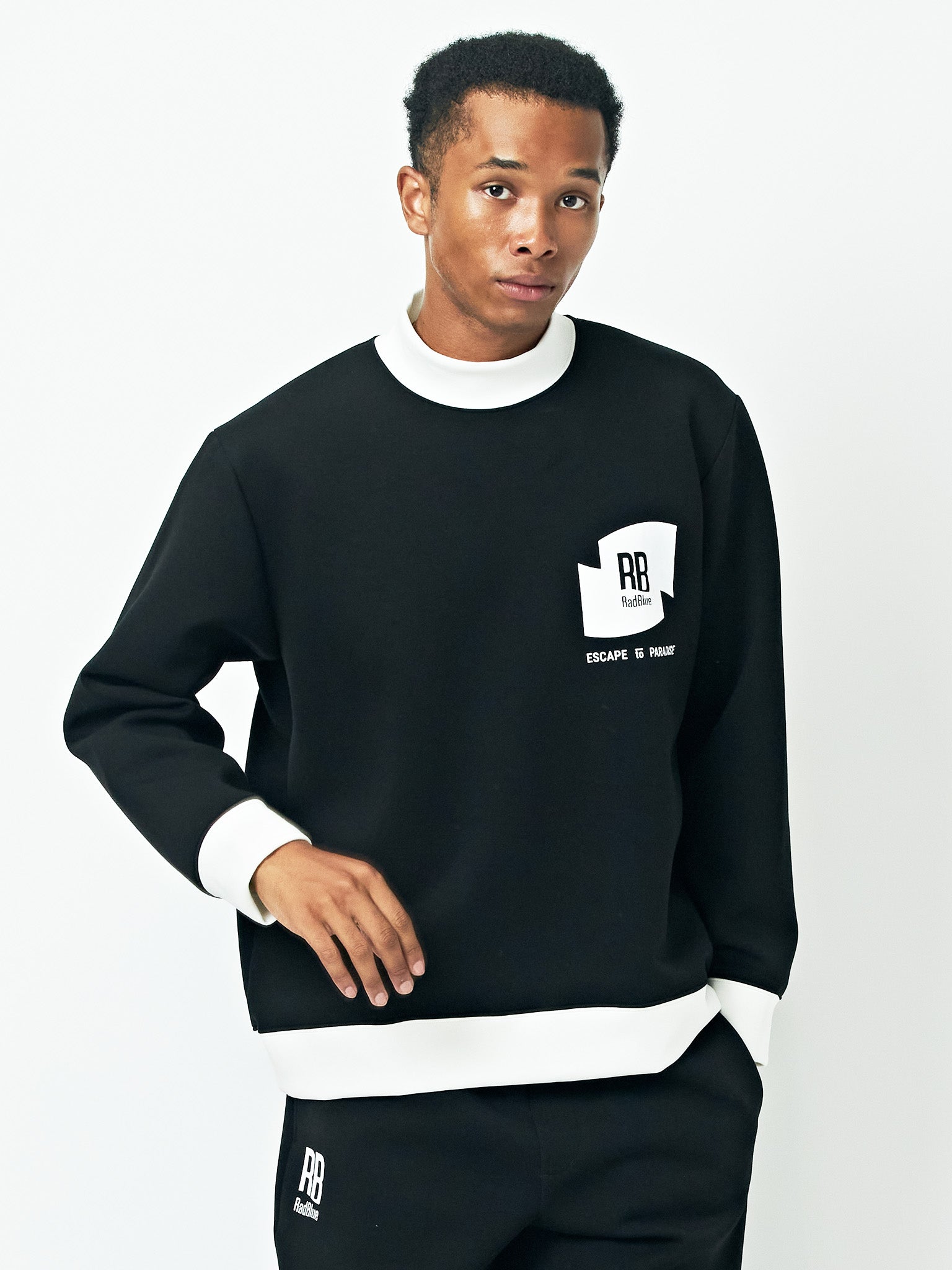 Air Tension® Two-Tone Mock Neck Sweatshirt