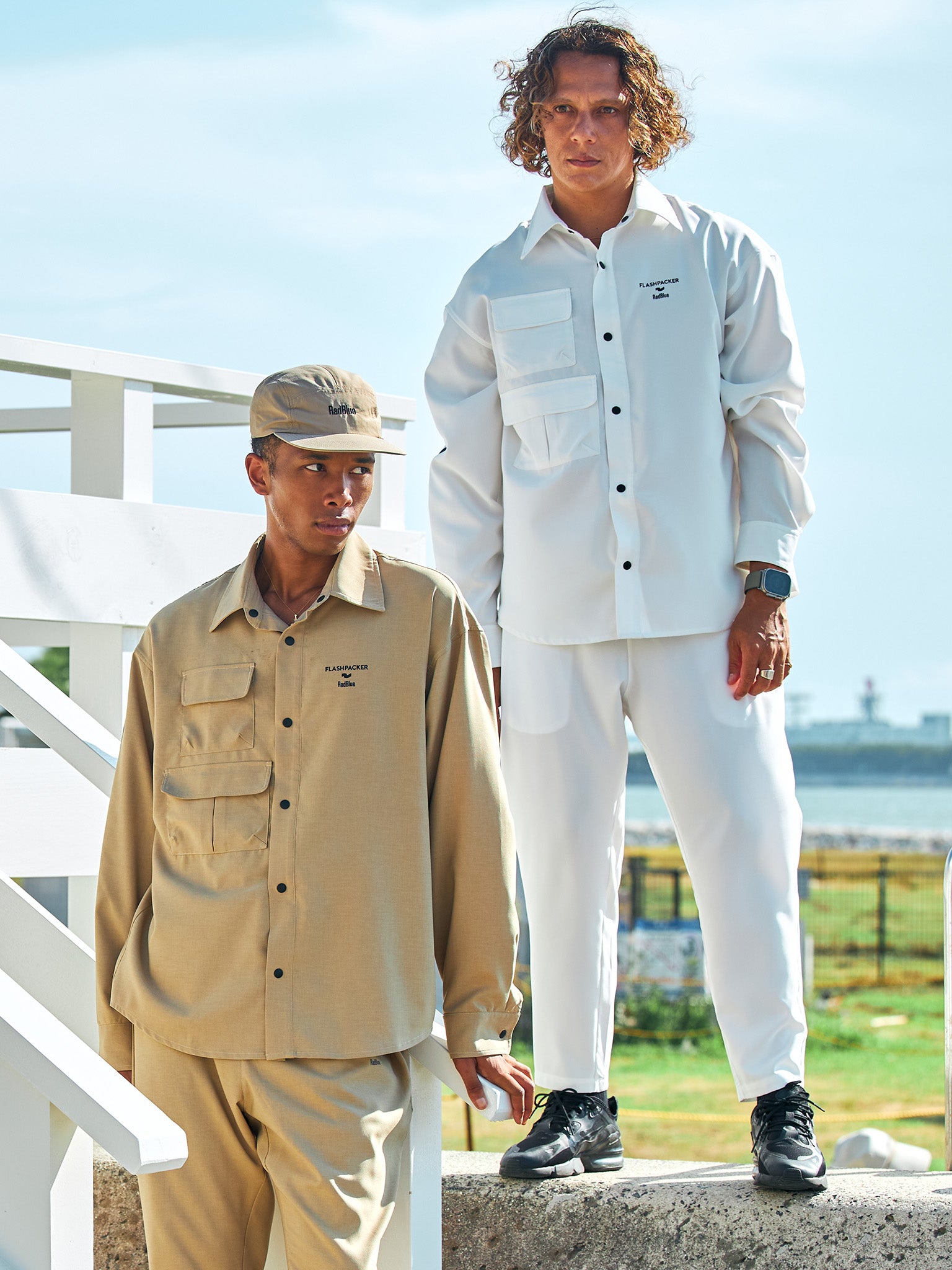 Reflax®RadBlue ×FlashPackerストレッチイージーパンツ