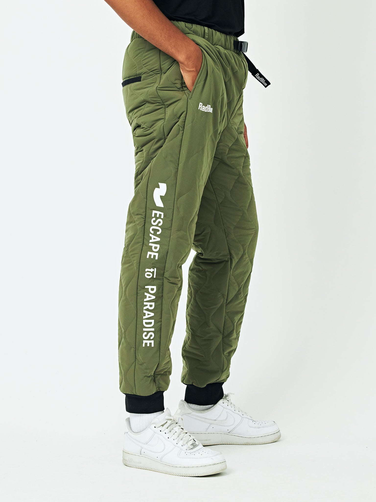 Quilted wide jogger pants