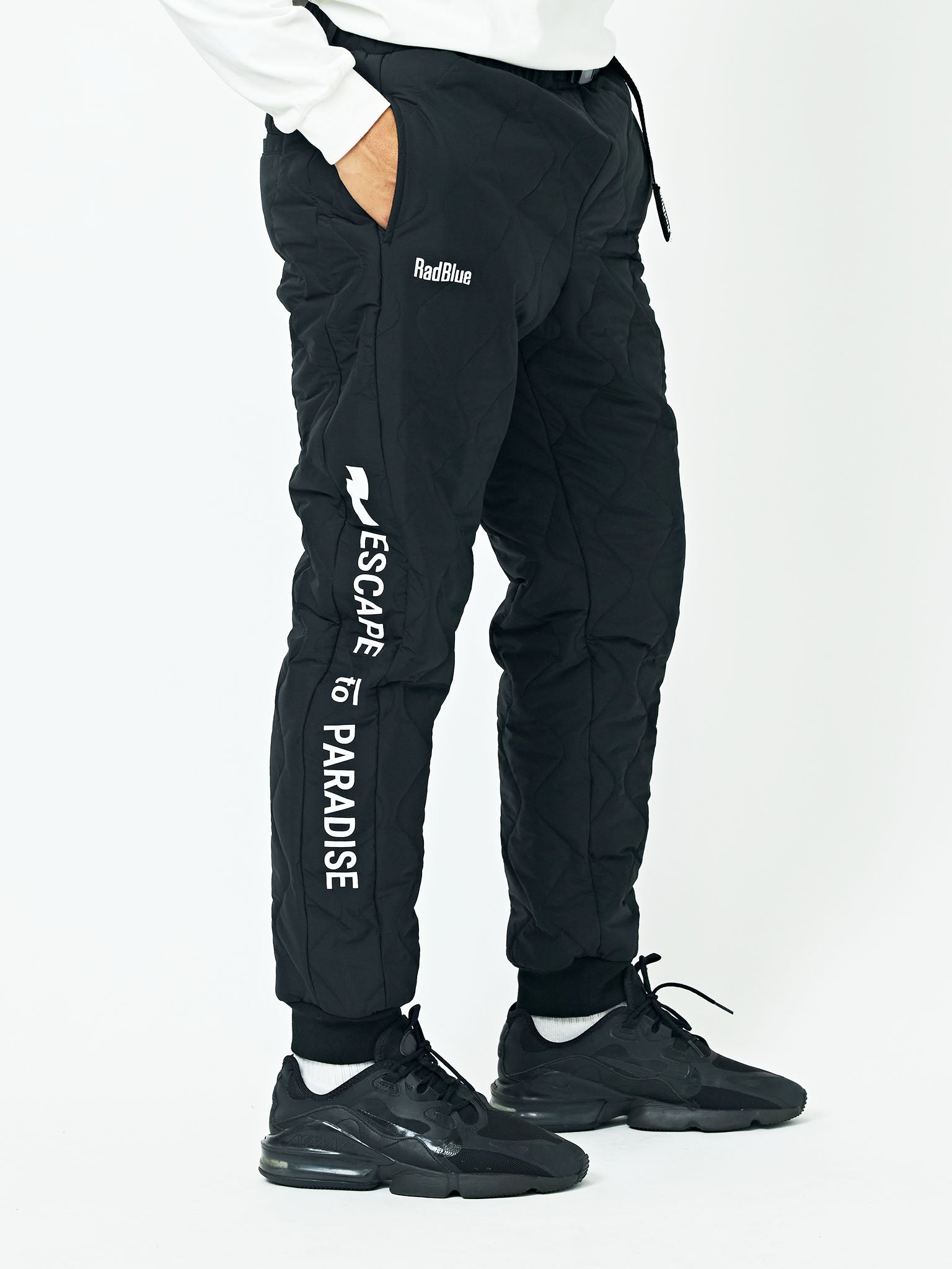 Quilted wide jogger pants