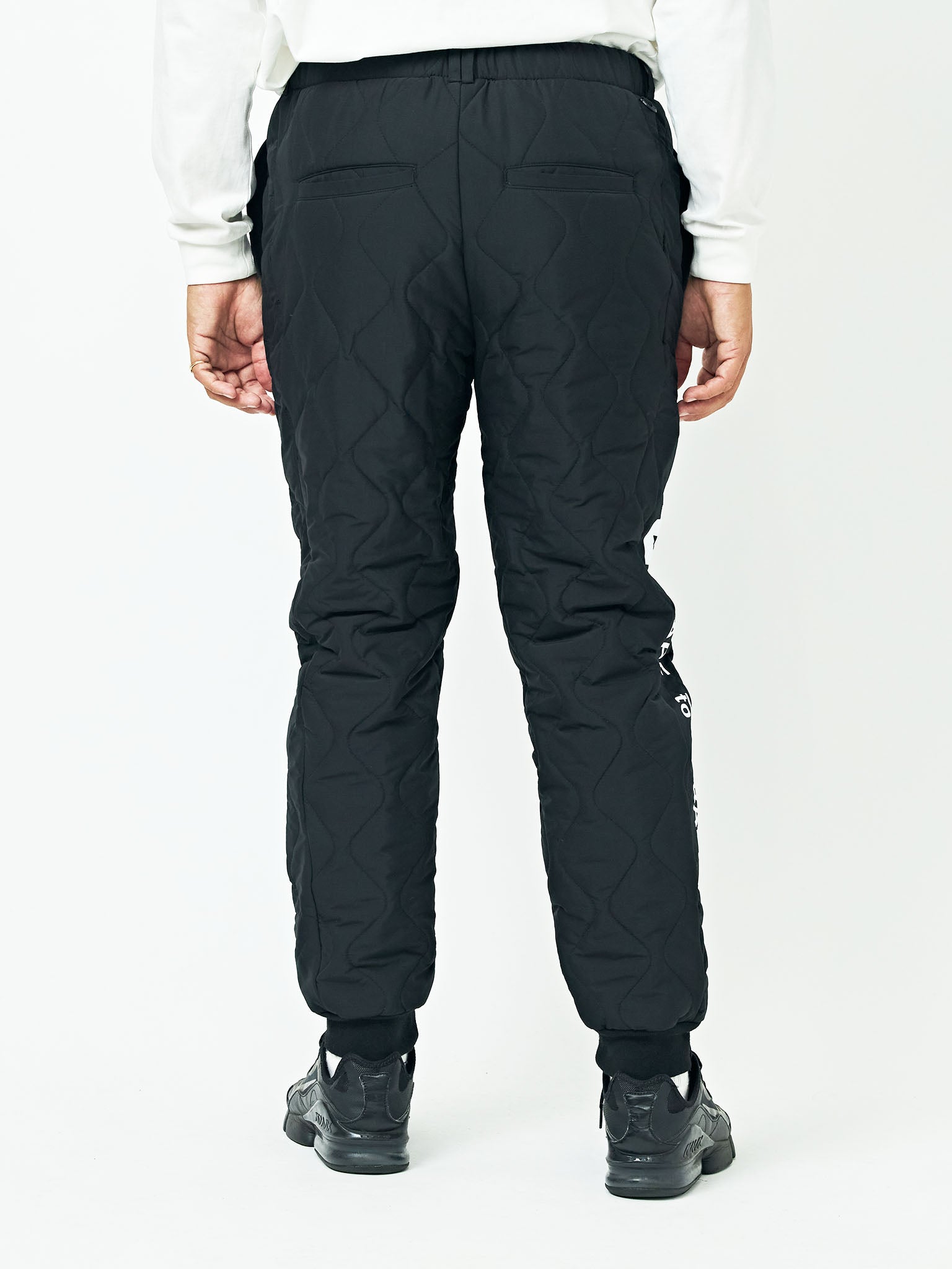 Quilted wide jogger pants