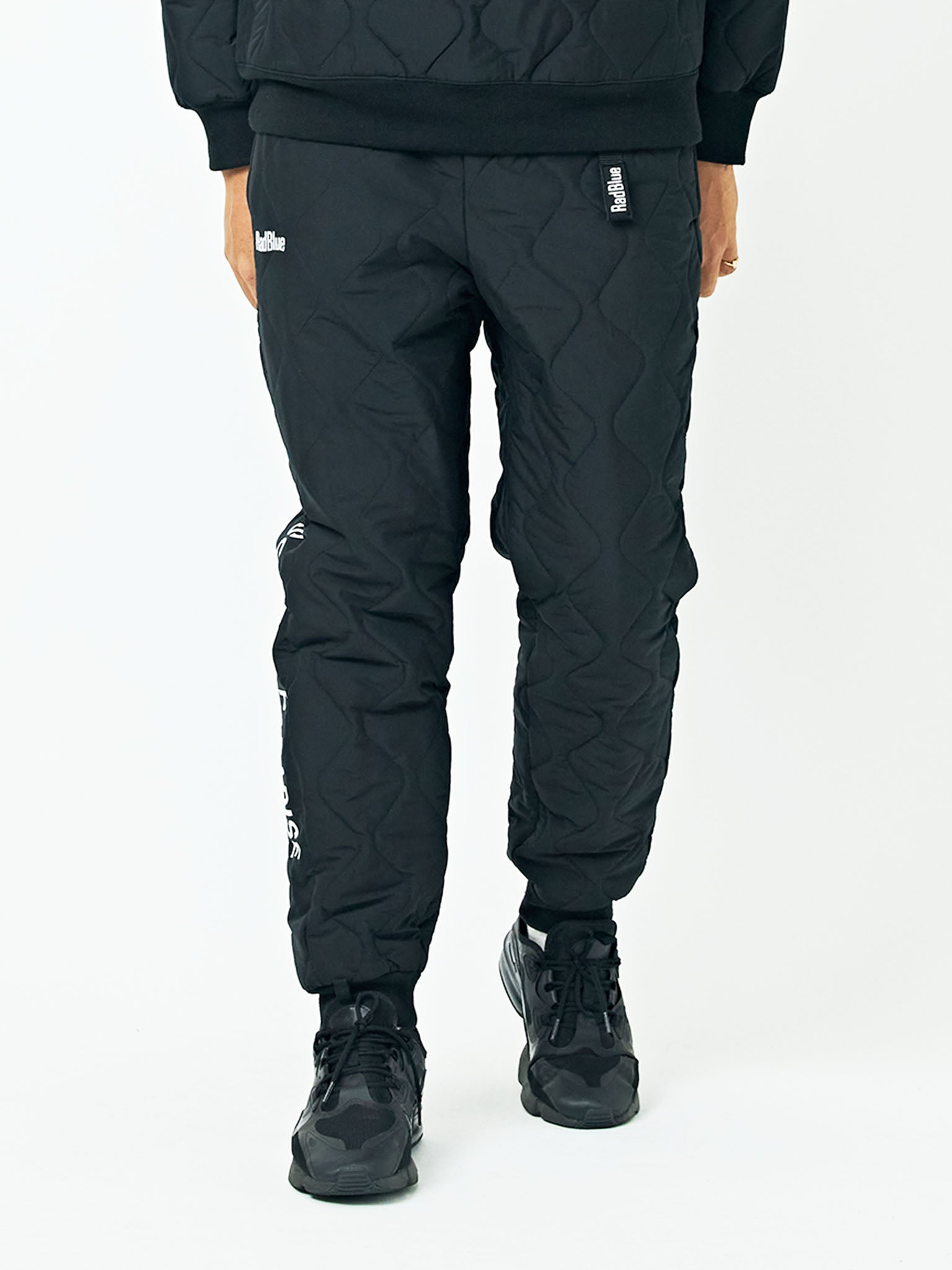 Quilted wide jogger pants