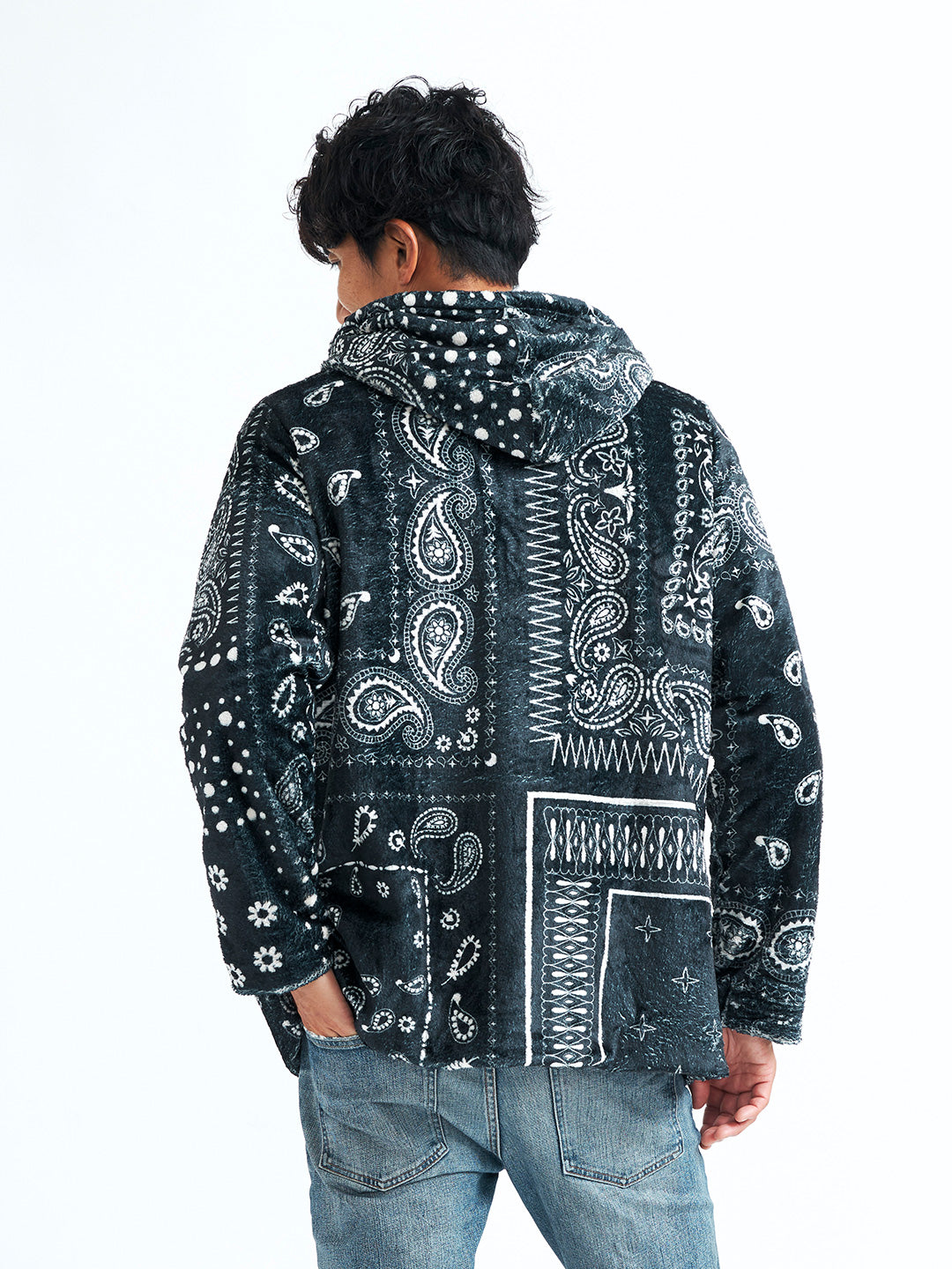 Padded fleece zip hoodie "BANDANA"