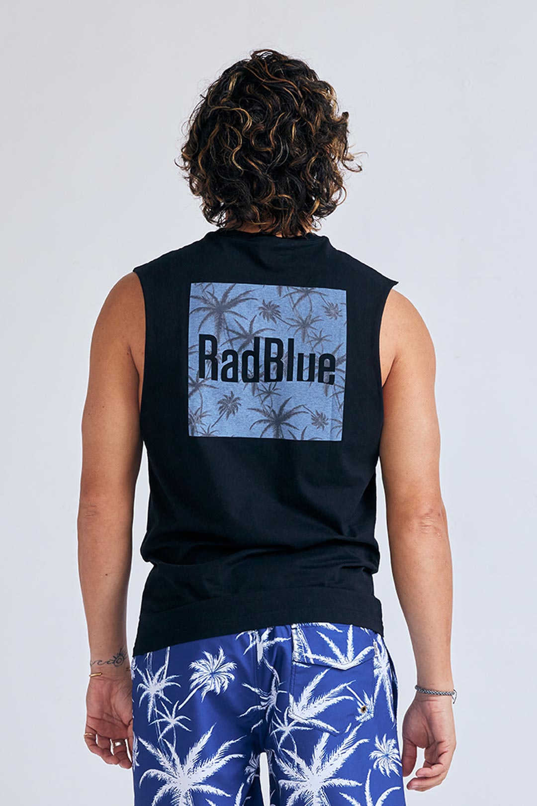 OE天竺 ノースリーブメンズシャツ【PALM】