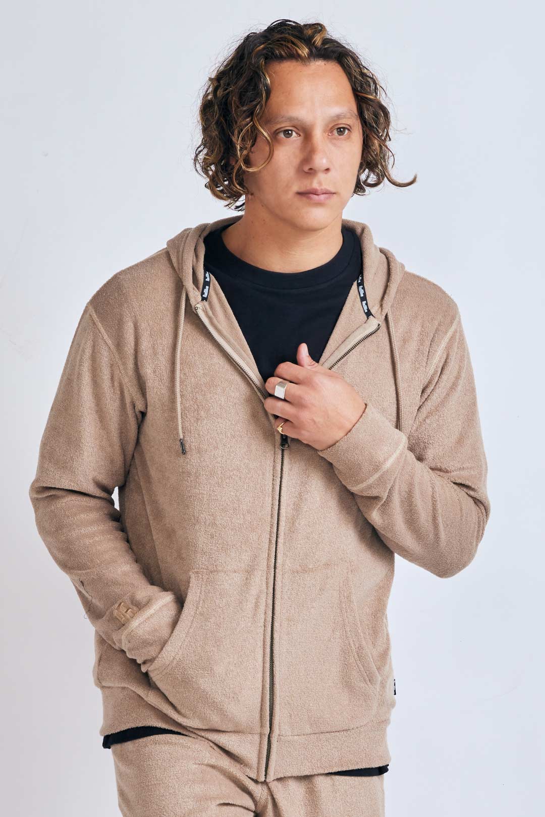 3Dパイルジップパーカー