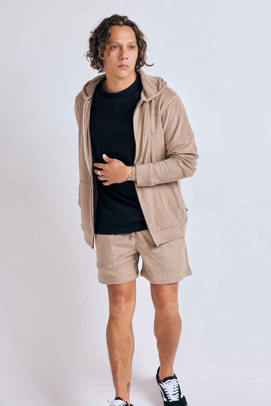 3Dパイルジップパーカー