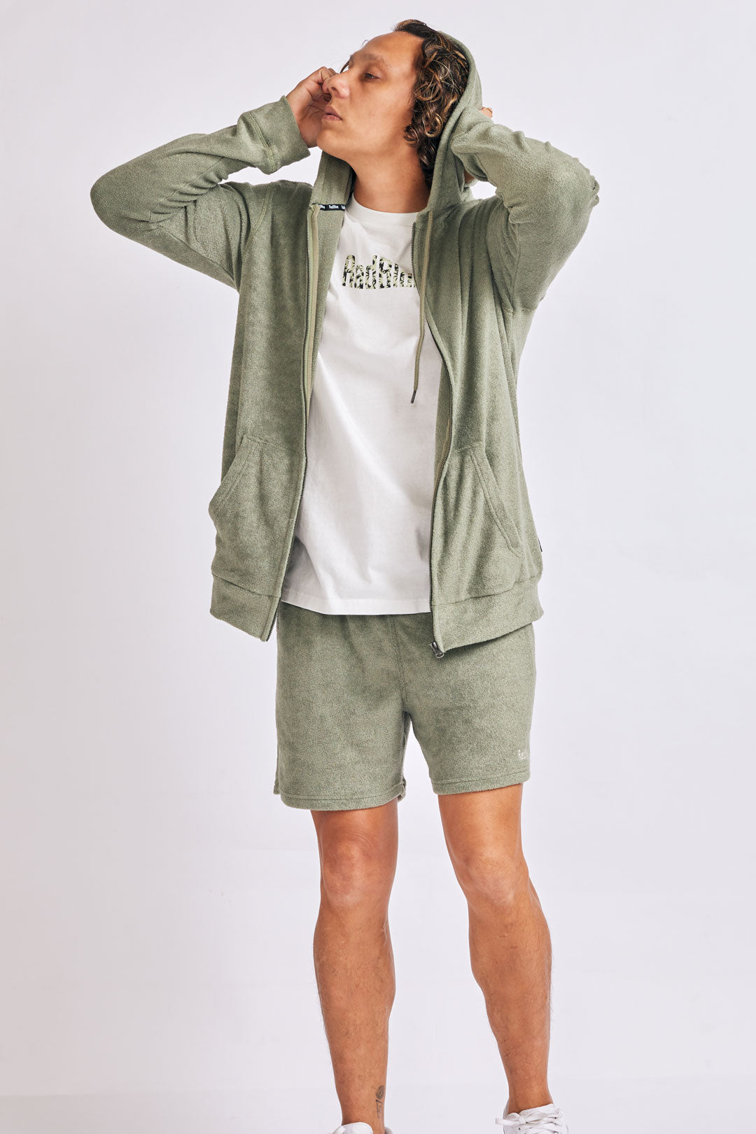 3Dパイルジップパーカー