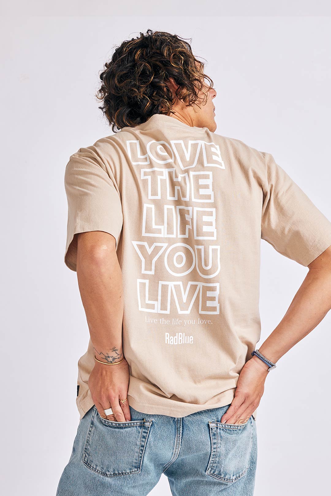 OEコットン 半袖メンズTシャツ【LOVE THE LIFE NEW】