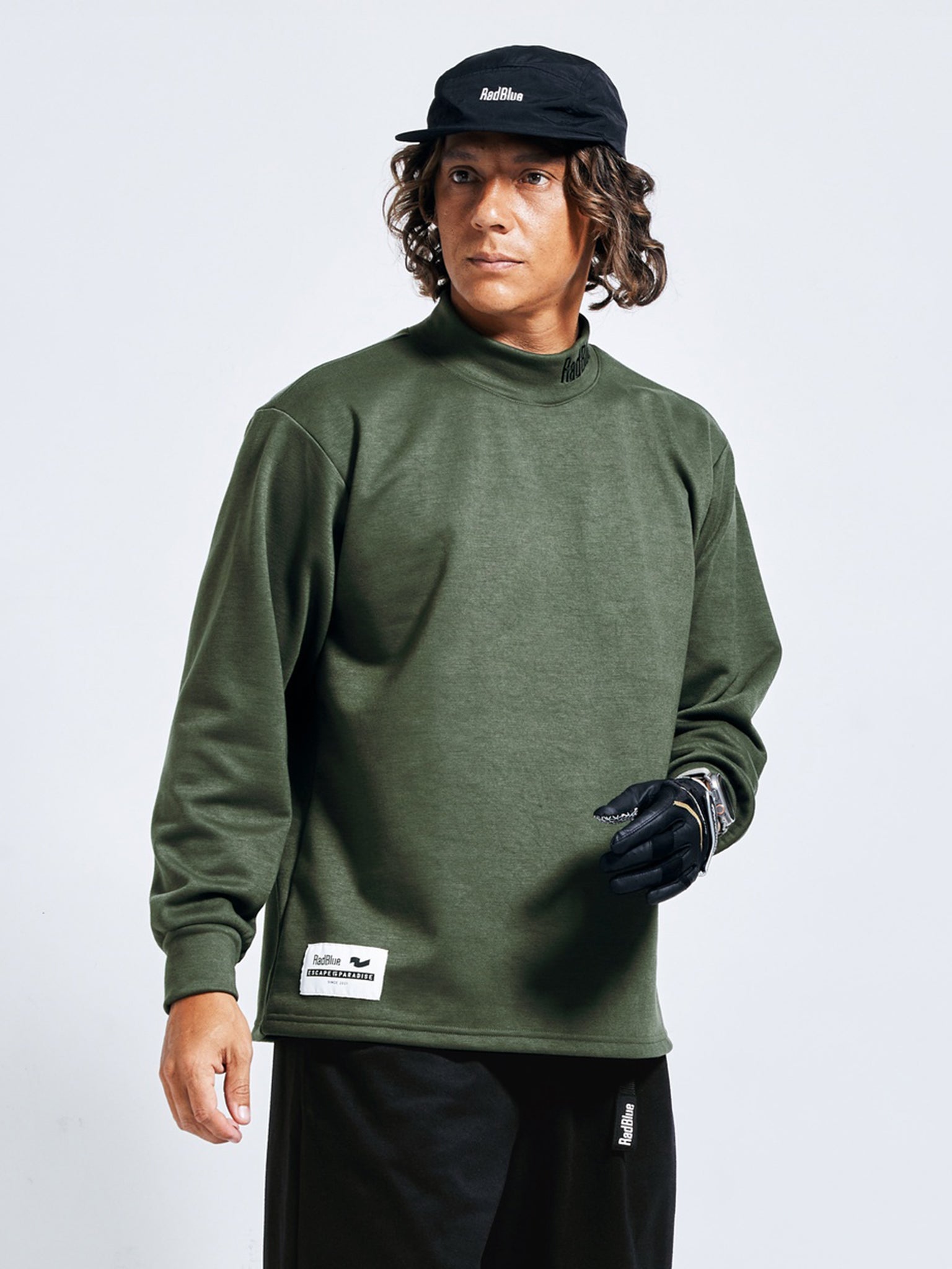 ウールタッチモックネックロングスリーブ