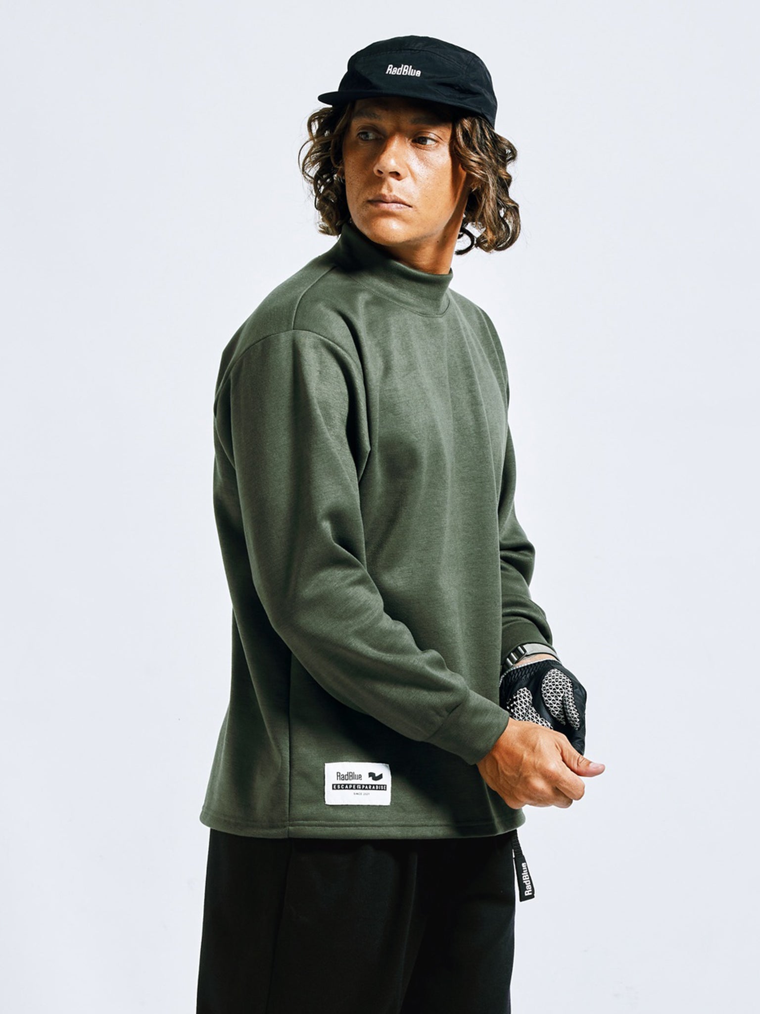 ウールタッチモックネックロングスリーブ