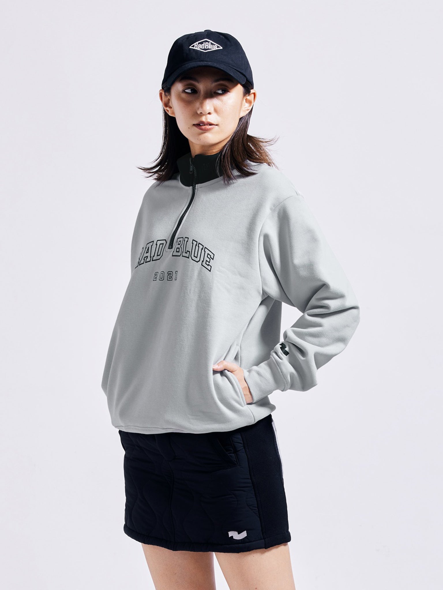 Women's ヘヴィウェイトハーフジップスウェット
