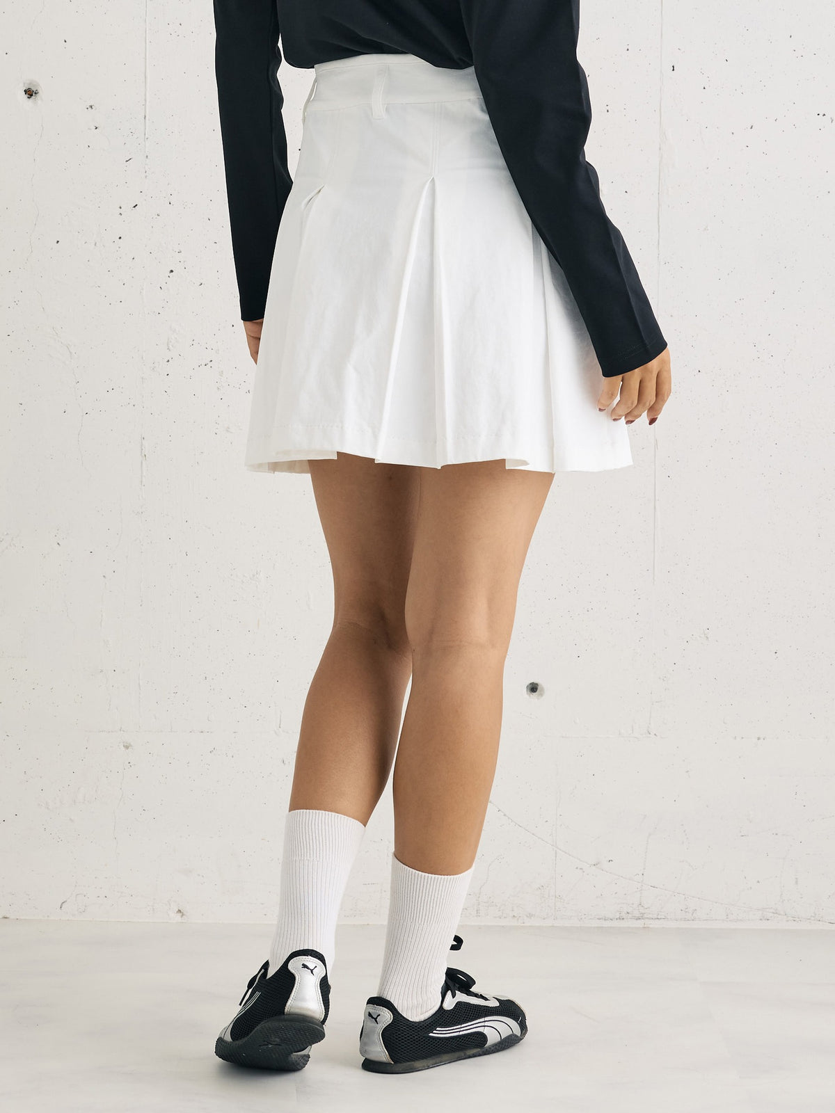 Women's ストレッチナイロン プリーツスカート 3
