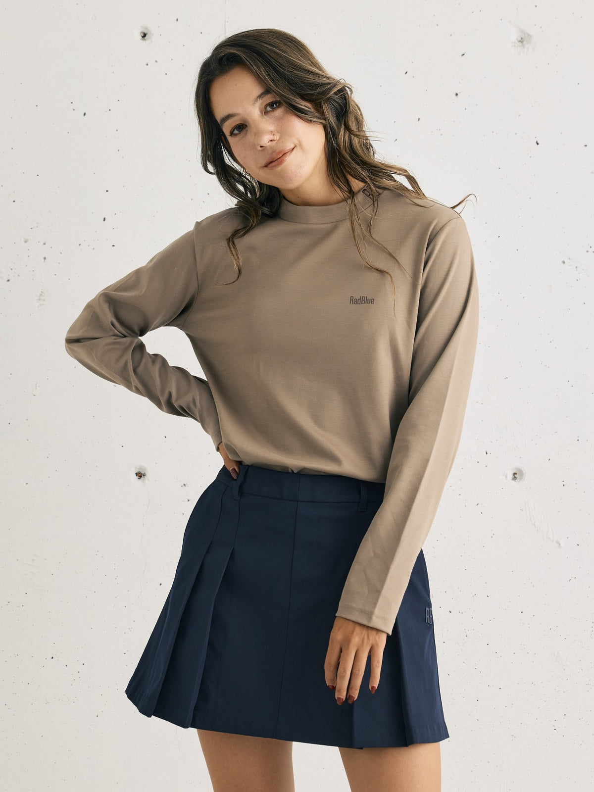 Women's スムースモックネック ロングスリーブTシャツ 3