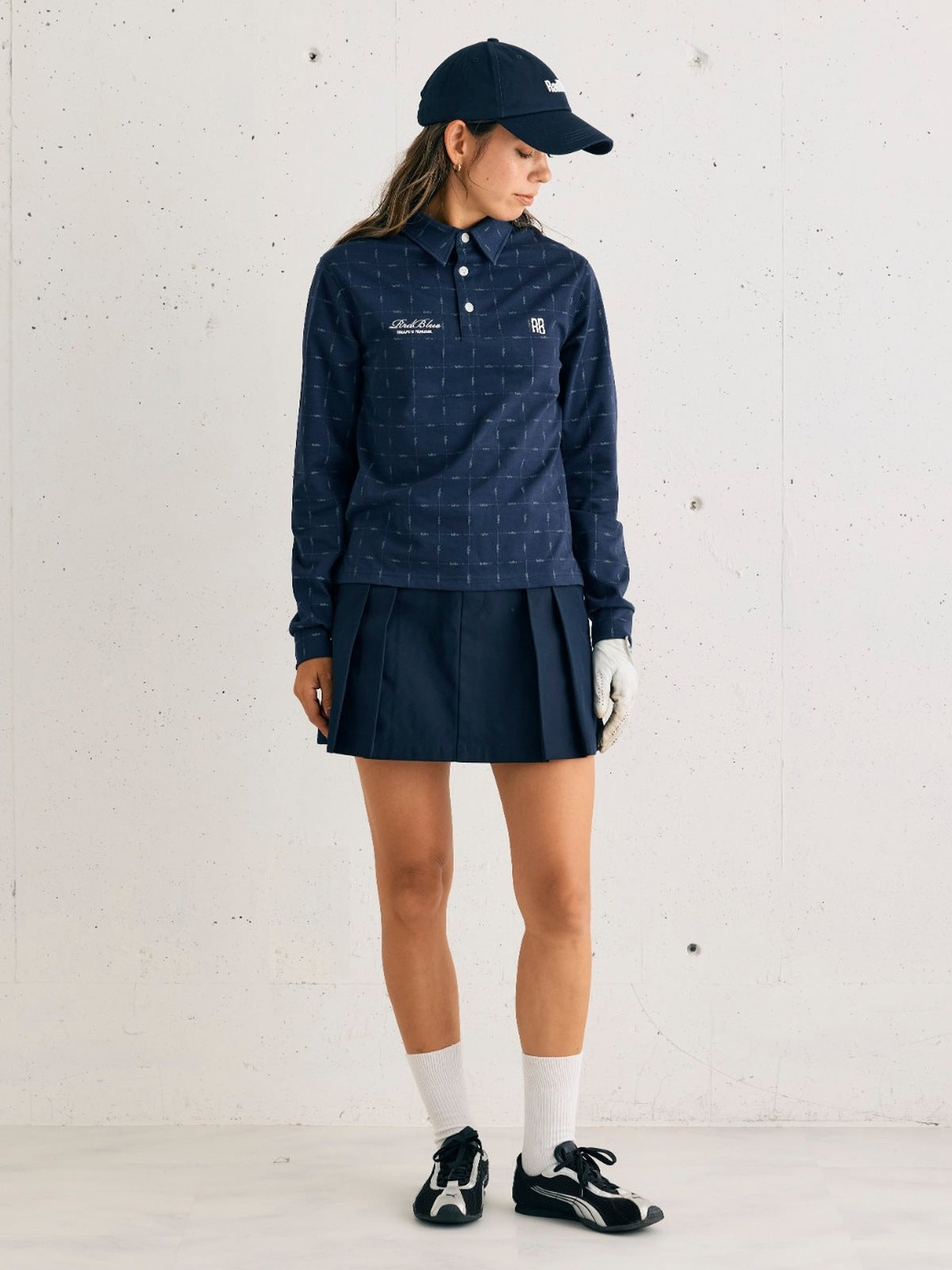 26AW GOLF COLLECTION LOOK 14 Women's ドライコットンライク スクリプトロゴ ポロシャツ