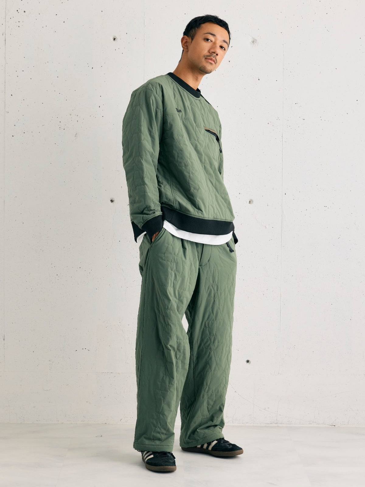 26AW SEA COLLECTION LOOK 02 マイクロリップストップ キルティングクルーネック