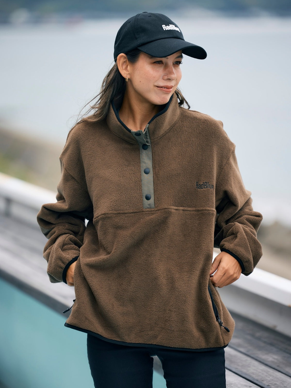 26AW SEA COLLECTION LOOK 13 パイピング スナッププルオーバーフリース