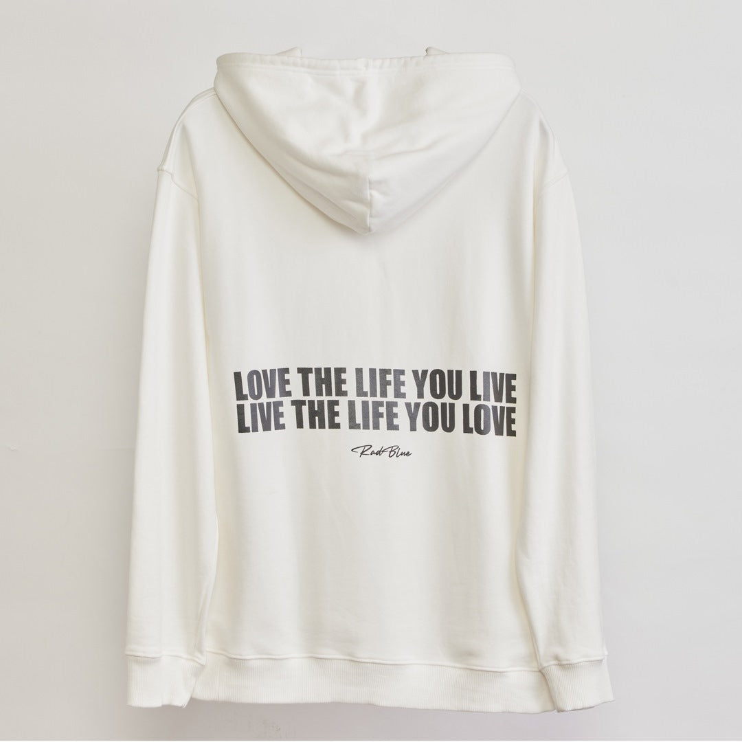 スーピマコットン スウェットパーカー【LOVE THE LIFE】