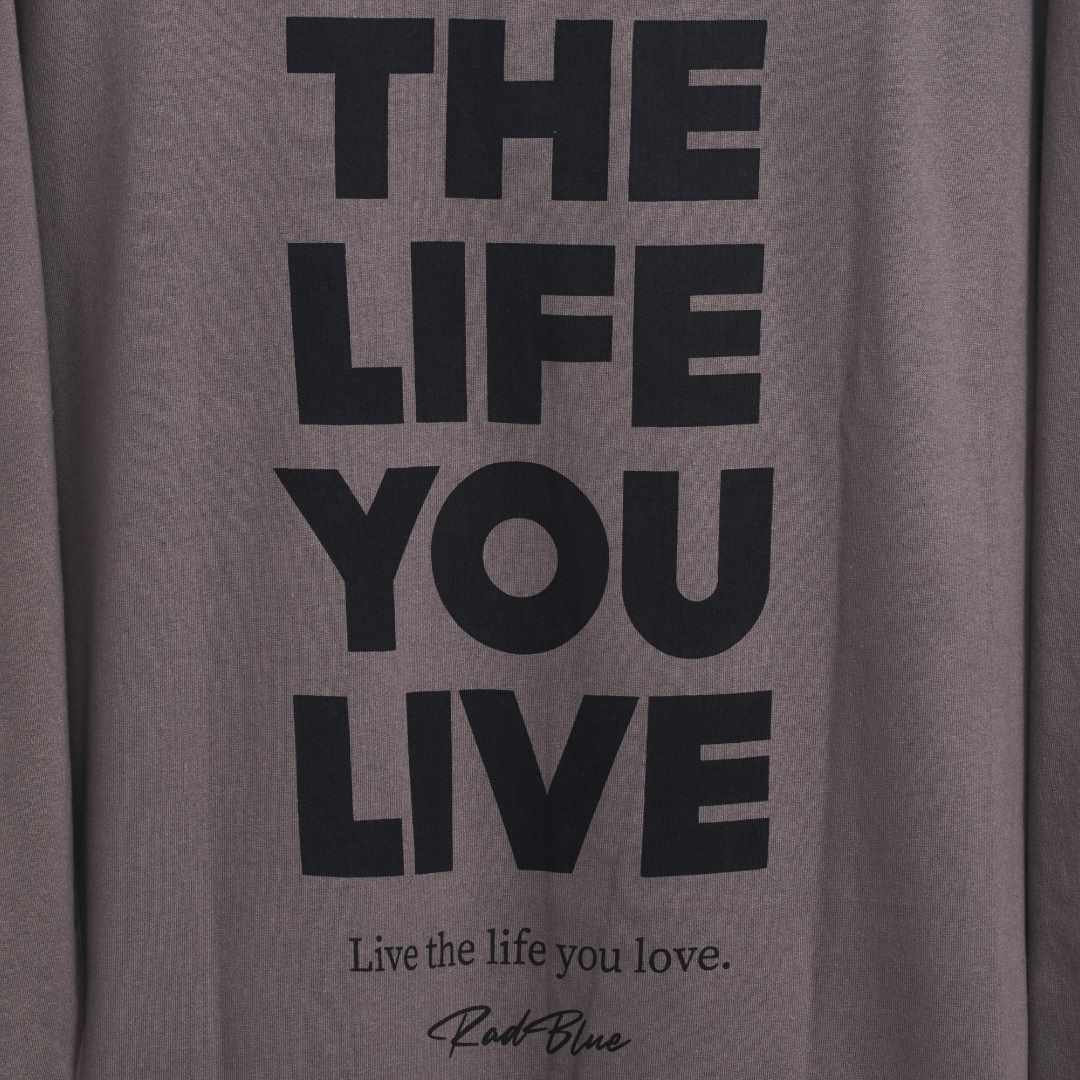 OEコットン　ロングスリーブTシャツ【LOVE THE LIFE】
