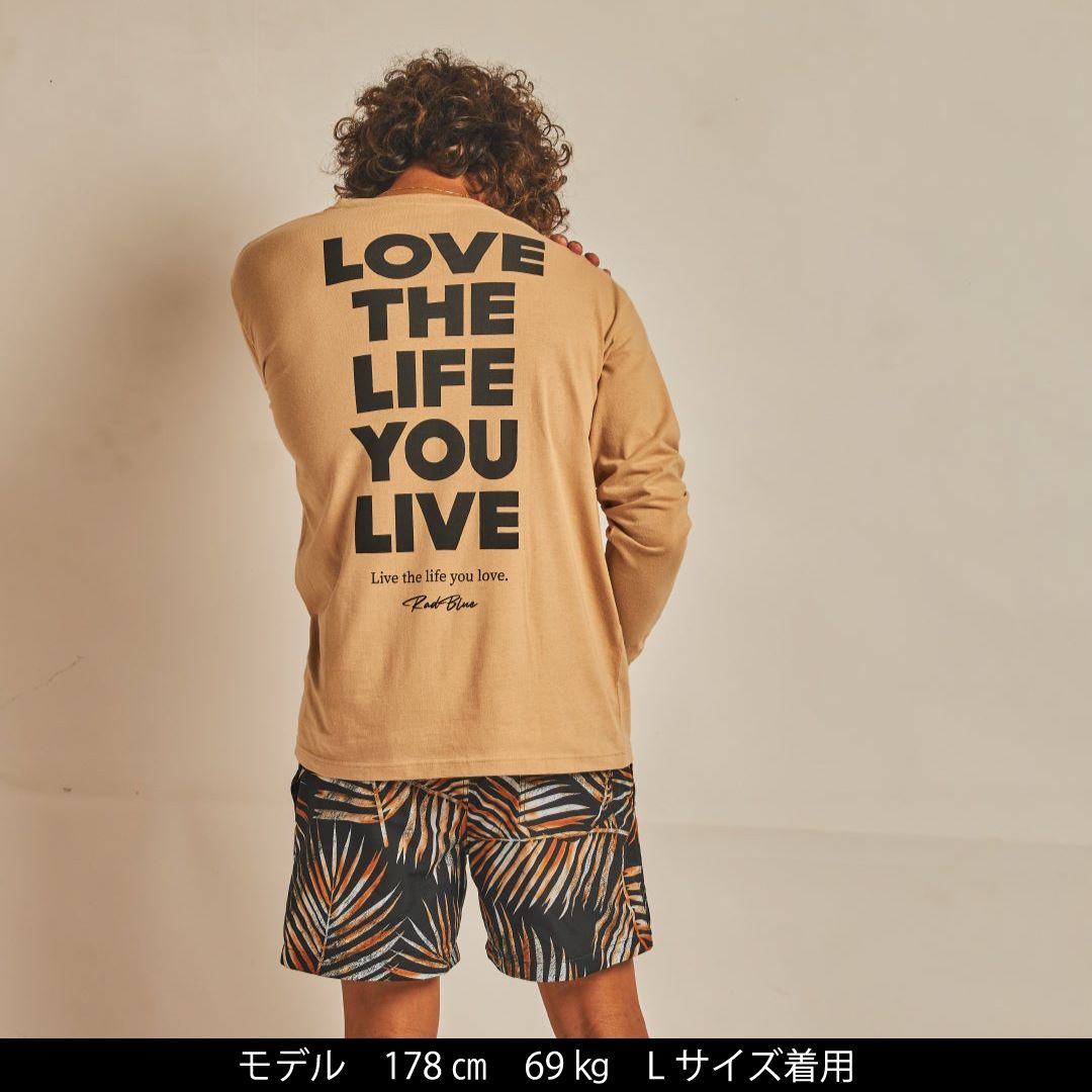 OEコットン　ロングスリーブTシャツ【LOVE THE LIFE】