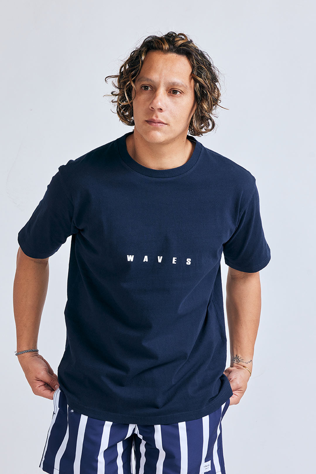 OE天竺 半袖メンズTシャツ【WAVES】