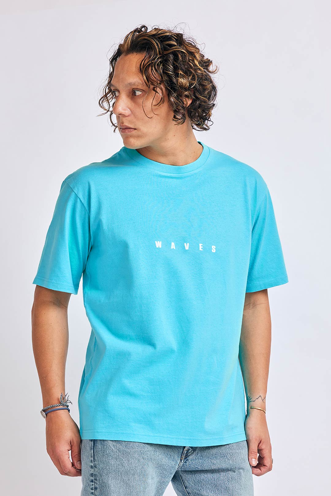 OEコットン 半袖メンズTシャツ【WAVES】